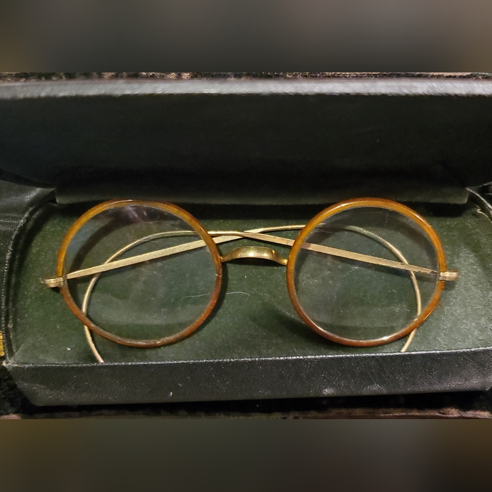 Antique Gold Filled Windsor Tortoise shell Spectacles Glasses Steampunk